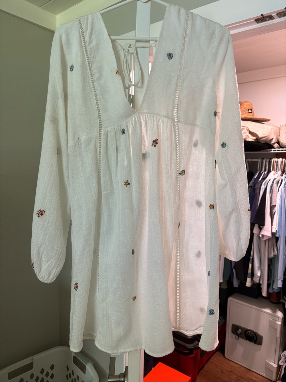 Maaji White Tunic Dress with Multicolor Embroidery